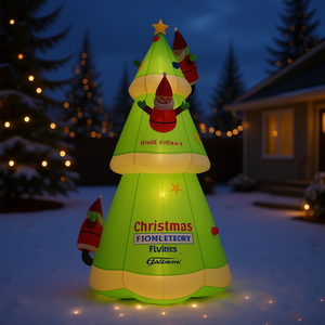 Albero di Natale Gonfiabile a LED 196,9 Pollici per Decorazioni Esterne Natalizie Multicolore in Materiale PVC - Product Image 2