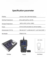 Herramienta de Diagnóstico y Escaneo de Motor OBD2 YM519 de 12V con 1 Año de Garantía para Autos con Lector de Códigos, Compatible con 13 Idiomas