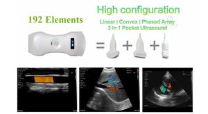 B26G 192 Elements 3 en 1 Máquina de ultrasonido portátil Escáner de ultrasonido de mano para uso humano Escáner de ultrasonido de sonda inalámbrica - Product Image 3