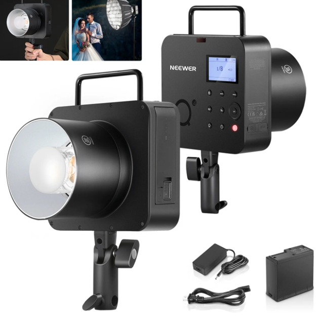 NEEWER Q4 400Ws 2.4G TTL Outdoor Studio Flash Light Moonlight Strobe Photography Lighting with Carrying Bag