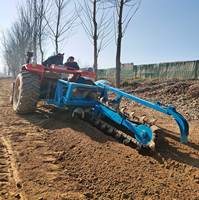 Nueva Zanjadora Eléctrica de Cadena para Tractores con Motor, Utilizada para Cavar Zanjas para Canales de Riego Agrícola