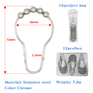 ห่วงแขวนม่านอาบน้ำแบบเลื่อนได้ ลื่นไหล ทนทาน กันน้ำ ทำจากโลหะ - Product Image 3