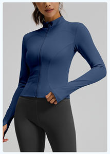 여성을위한 높은 탄성 스포츠 요가 재킷 봄 가을 피트니스 재킷 전면 승마 크로스 보더 스포츠 - Product Image 4