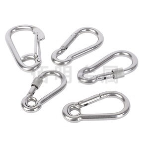 304 Stainless Steel Carabiner <b>Spring</b> Hook Quick-release Buckle For Bags Belts Garment Home Outdoor Use - Product Image 1