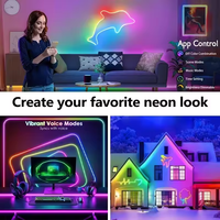 Bande lumineuse LED néon 24V étanche 15M 20M 30M RGBIC avec synchronisation musicale et contrôle par application