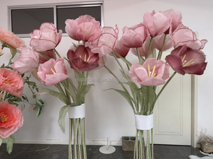 Decoración de Flores Gigantes Automáticas de Lujo M494 para Escaparates, Bodas, Flores Gigantes de <span class=keywords><strong>Papel</strong></span> de <span class=keywords><strong>Seda</strong></span> Artificial <span class=keywords><strong>y</strong></span> Organza - Product Image 2