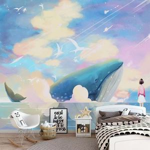 Papier peint mural personnalisé de qualité supérieure 3D 6D 8D Poisson <span class=keywords><strong>Dauphin</strong></span> Sirène Décoration de plafond Thème océan Papier peint mural <span class=keywords><strong>pour</strong></span> enfants - Product Image 1