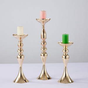 Elegant Curve Gold Metal <strong>Candle</strong> Holder Dual-Use Wedding Flower Arrangement and Dinner Fashion-Designed Elegant <strong>Lantern</strong> &amp; Jar - Product Image 4