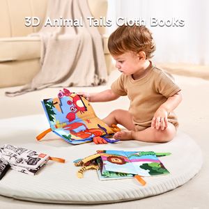Tumama niños juguetes educativos para edades tempranas Montessori 3D animales de la <span class=keywords><strong>selva</strong></span> cola bebé tela libro suave tela bebé libros silenciosos para bebé - Product Image 4