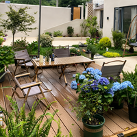 Plancher de terrasse WPC 25 mm à clipser, style moderne et minimaliste, pour extérieur, imperméable, aspect bois, résistant à la décomposition, double emboîtement