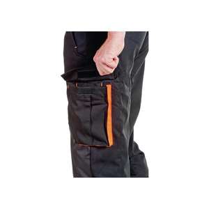 PREVENT Pantalón DE TRABAJO soft shell de seguridad forestal talla M negro/naranja 96% PES/4% EL - Product Image 3