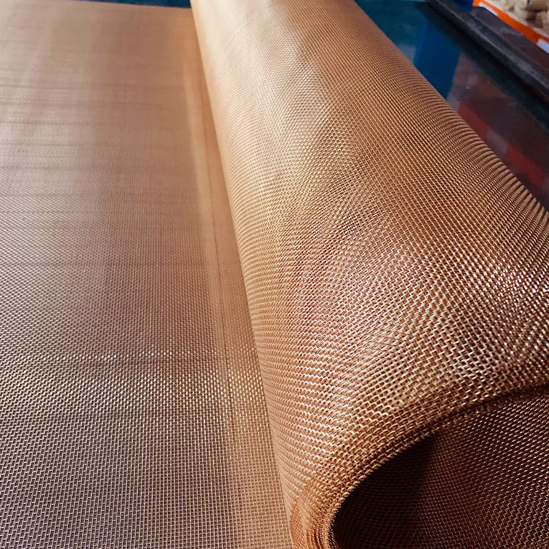 Ultra Fine Red Copper Metal Wire Mesh For Shielding Factory Radiation