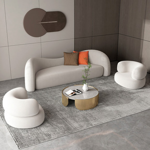 Canapé minimaliste <span class=keywords><strong>scandinave</strong></span> incontournable de 2025, canapé compact incurvé, confortable, en tissu, <span class=keywords><strong>ameublement</strong></span> pour la maison, canapé de salon - Product Image 1