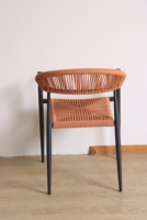 Chaises de salle à manger en aluminium et rotin imperméables de style moderne pour restaurant, ensemble de salle à manger extérieure