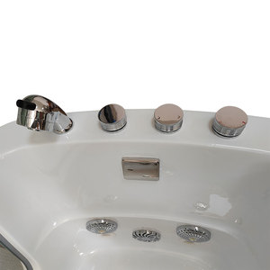 حوض استحمام جديد للحيوانات الأليفة مع نظام تدليك وفقاعات وسبا LED، حوض أكريليك قائم بذاته للعناية بالكلاب - Product Image 3