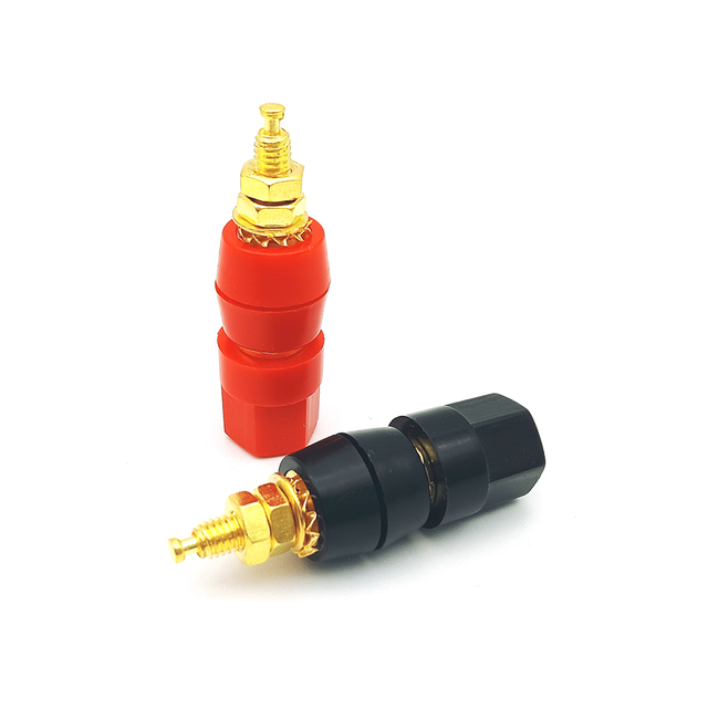 1 Pair Gold Plated Audio Speaker Terminal 4mm Binding Post Banana Jack Plug Adapter