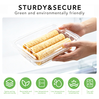 Boîte à gâteau transparente en PET avec couvercle à charnière, conteneur jetable pour pâtisseries, croissants, beignets, qualité alimentaire, vente en gros, personnalisable, OEM