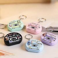 Mini Enregistreur Cassette Rétro Amusant en Forme de Dessin Animé, Porte-clés Créatif, Pendentif Radio, Jouet pour Enfants, Impression UV sur PVC, Petit Cadeau