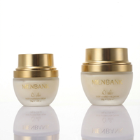 Pot en verre givré de luxe 30ml/50ml/30g/50g, emballage cosmétique personnalisé avec couvercles dorés pour sérum et soins de la peau