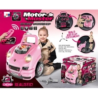 Atelier de réparation de moteur en plastique pour enfants, clé de voiture télécommandée, assemblage de tête de moteur en plastique, jouet de bricolage avec musique et lumière