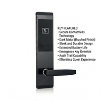 Serrure de porte RFID en acier inoxydable pour portes en aluminium/bois, entrée sans clé, gestion par application intelligente, serrure d'hôtel avec garantie de 2 ans