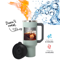 Offre Spéciale ODM Gobelets Isothermes en Acier Inoxydable à Double Paroi de 40 oz avec Poignée, Couvercle et Paille