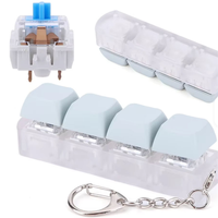 Pendentif de clavier 4 touches en plastique Macaron, couleurs assorties, pour décompression par pression des doigts, idéal pour la décoration de sacs à dos