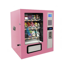 Petit distributeur de collations et de boissons personnalisable avec options de paiement en espèces