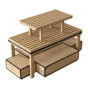 Estante de Exhibición de Madera de Doble Cara para Supermercado, Panel de Exhibición Ligero, Mueble para Panadería, Tamaño Personalizado - Product Image 1