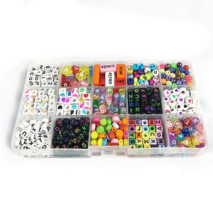 Free Sample Hot Selling HNES Acrylic Alphabet <strong>Beads</strong> <strong>Kit</strong> for Necklace Bracelet Making Round/Square Shapes Various Sizes (6-12mm) - Product Image 4