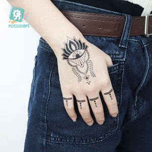 Venta al por mayor mujeres chica encaje negro cuerpo arte Sexy pecho cuello temporal <span class=keywords><strong>India</strong></span> Mehndi Mandala flor negro tatuaje pegatinas <span class=keywords><strong>Henna</strong></span> - Product Image 4