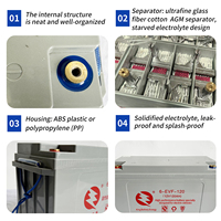 Batterie au plomb-acide 12V 100AH pour véhicules électriques de tourisme/voitures de patrouille ; batterie au plomb-acide 6EVF100, sans entretien, cellule gel