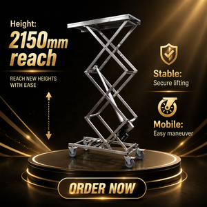 รถเข็นยกแบบพกพาใหม่ โต๊ะยกสแตนเลสสำหรับตู้สั่งทำพิเศษ - Product Image 2