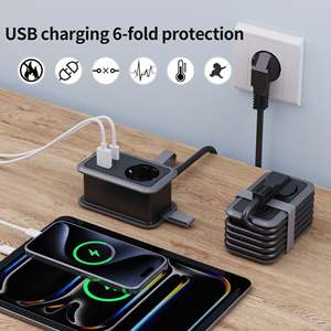 Portable voyage d'affaires <span class=keywords><strong>Camping</strong></span> cordon d'alimentation enroulé bande d'alimentation Eu Smart PD 20W USB type-c parasurtenseur <span class=keywords><strong>prise</strong></span> carte d'extension - Product Image 3