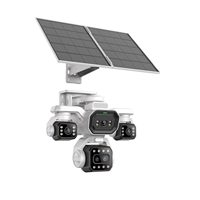 Caméra de sécurité solaire extérieure 4G avec carte SIM, 20MP CMOS, panoramique/inclinaison, 6 moteurs, vision nocturne couleur, IP65, H.265, 360°, détection de mouvement par batterie