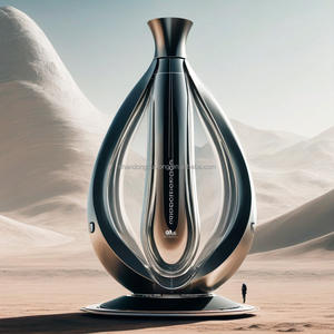 Bouteille en <span class=keywords><strong>verre</strong></span> personnalisée de 1000 ml, forme plate de qualité supérieure avec bouchon à couronne pour le brandy, le <span class=keywords><strong>cognac</strong></span>, la tequila, la vodka, le whisky, le stockage de liqueurs - Product Image 1