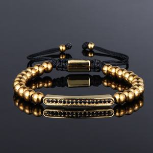 스테인레스 스틸 파인애플 비즈 참 팔찌 큐빅 지르코니아 마이크로 포장 황동 크라운 조정 가능한 팔찌 왕관 - Product Image 3