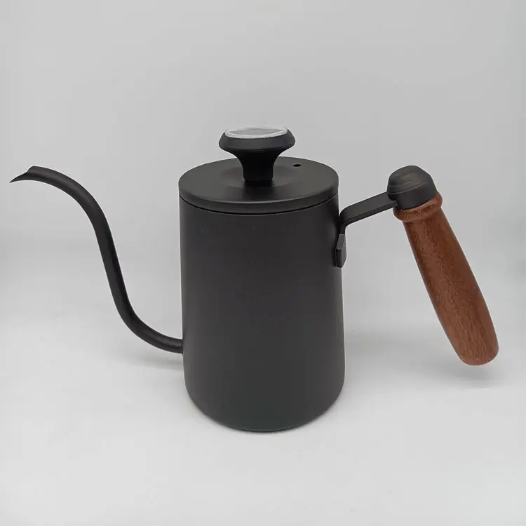 304 Edelstahl Kaffeekanne Langer schmaler Auslauf Tropf kessel Manuell Über Kaffee maschine Teekanne mit Thermometer gießen