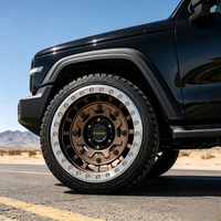 Jante tout-terrain Fanxin à rayons crantés True Beadlock 16 17 18 pouces Bronze Machined Ring 5x127 6x139.7 pour GMC Sierra Ford F150