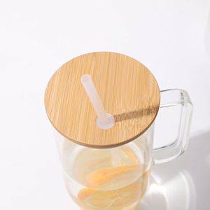 Vaso de Cerveza Transparente de Vidrio Esmerilado de 40oz con Asa de Bambú, Forma de Taza, para Sublimación, Envío desde Almacén en EE. UU. - Product Image 4