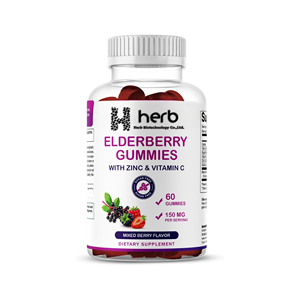ODM/OEM Private Label Adult Immunity-Improving Elderberry Herbal Supplement Gummy <b>Bites</b> Vitamin C Zinc 2 Gummies Per Serving - Product Image 1