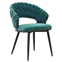Chaise rembourrée simple et luxueuse avec dossier, chaise de salle à manger rembourrée, chaise de loisirs