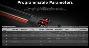 <span class=keywords><strong>Hobbywing</strong></span> <span class=keywords><strong>SkyWalker</strong></span> V2 40A <span class=keywords><strong>50A</strong></span> 3-4S /60A 80A 100A V2 3-6S LiPo 5V BEC ESC 96MHz 32-bit ARMMO pour drone de course FPV - Product Image 6
