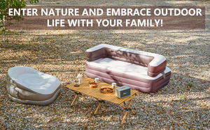 Открытый двойной надувной диван-кровать роскошный Флокированный ПВХ матрас для взрослых пляж Кемпинг водонепроницаемый износостойкий надувной диван - Product Image 6