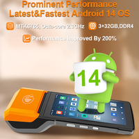 Terminal de paiement portable Android 14 3+32 Go avec NFC, paiement sans argent liquide, code QR, billet électronique, imprimante 4G BT WIFI R330 Plus