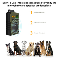 Répulsif à ultrasons pour chiens, portée de 15 m (50 pieds), émetteurs doubles, 118 dB, 3 modes, étanche IPX4, batterie de 2000 mAh, 45 jours d'autonomie en veille