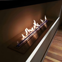 Cheminée à éthanol design moderne avec télécommande, insert en acier inoxydable, pour décoration intérieure