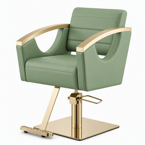 <b>Sage</b> <b>Green</b> Full Salon Furniture Set One Stop Factory Wholesale Barber <b>Chair</b> LED Mirror Shampoo Station Reception Waiting Sofa - Product Image 3