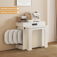 Table à manger moderne en pierre frittée extensible avec pieds en métal, îlot de cuisine pliable intégré, style luxe léger, rectangulaire