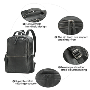 <span class=keywords><strong>Sac</strong></span> à <span class=keywords><strong>dos</strong></span> pour ordinateur portable en <span class=keywords><strong>cuir</strong></span> véritable vintage pour <span class=keywords><strong>homme</strong></span> DUJIANG, avec bandoulière arquée et fermeture à glissière - Product Image 5